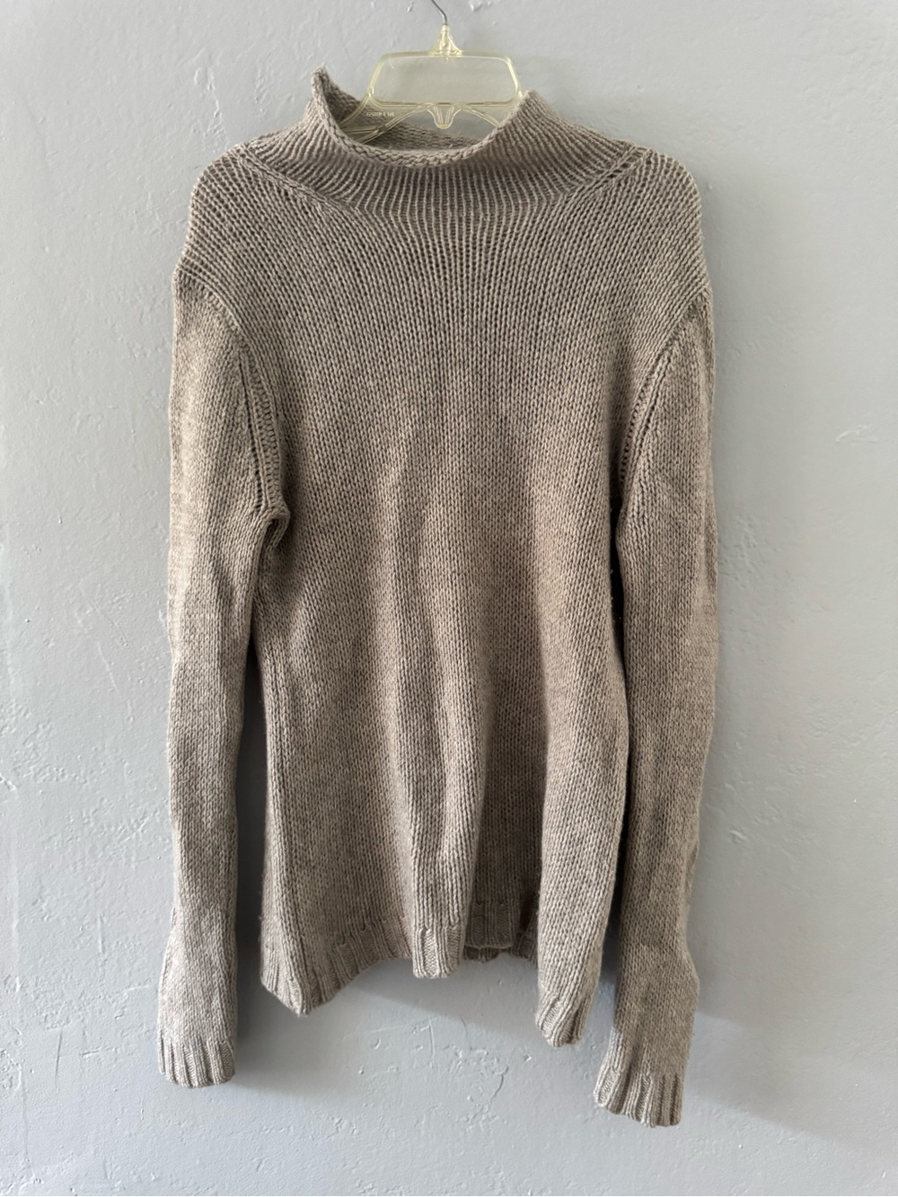 New Scotland Taupe Knit Mock Neck Sweater Women’s Extra Small